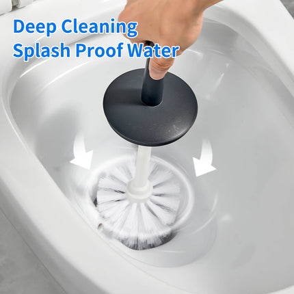 Plastic Long Handle Toilet Brush With Stand Base Soft Bristle Splash Proof Toilet Cleaning Brush Bathroom Toilet Cleaning Tools by zapcart