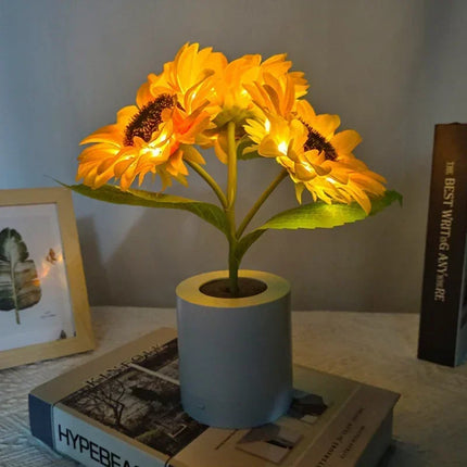 3 LED Night Light Rechargeable Sunflower Lights Interior Lighting Bedroom Bedside Desktop Decoration Table Lamp Night Lamps by zapcart