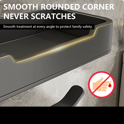 Toilet Paper Holder Space Aluminum Wall Mounted Black Toilet Paper Roll Holder Bathroom Accessories Hardware Decor Storage Shelf by zapcart