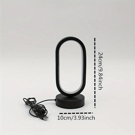 1PC Mini Circular Metal Art Desk Lamp with Three Color Lighting and USB Port by zapcart