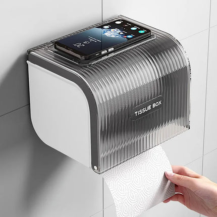 No Drill Plastic Bathroom Tissue Holder Wall Mounted Large Opening Waterproof Toilet Paper Dispenser for Home by zapcart