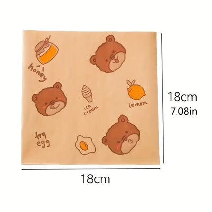 Sandwich Wrappers 50Pcs Greaseproof Parchment Paper Cute Pattern For Home Bakers by zapcart