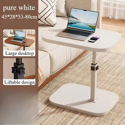 Adjustable height table - with wooden tabletop, portable sofa side table, suitable for coffee, office, and indoor/outdoor use by zapcart