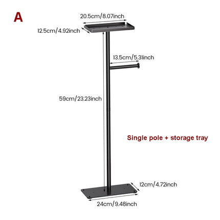 Toilet Tissue Roll Paper Holder Free Standing For Bathroom With storage Tray by zapcart