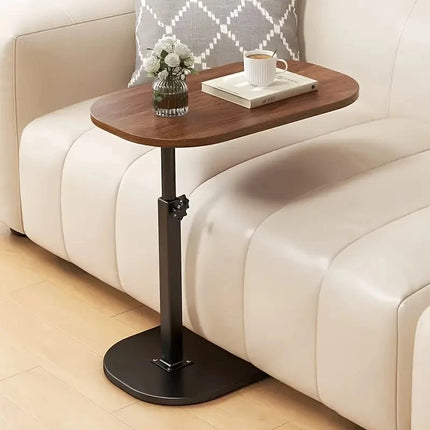 Luxury Adjustable Height Sofa Side Table Portable C-Shape Coffee Table with Cork Finish for RV Home Office Living Room Bedroom by zapcart