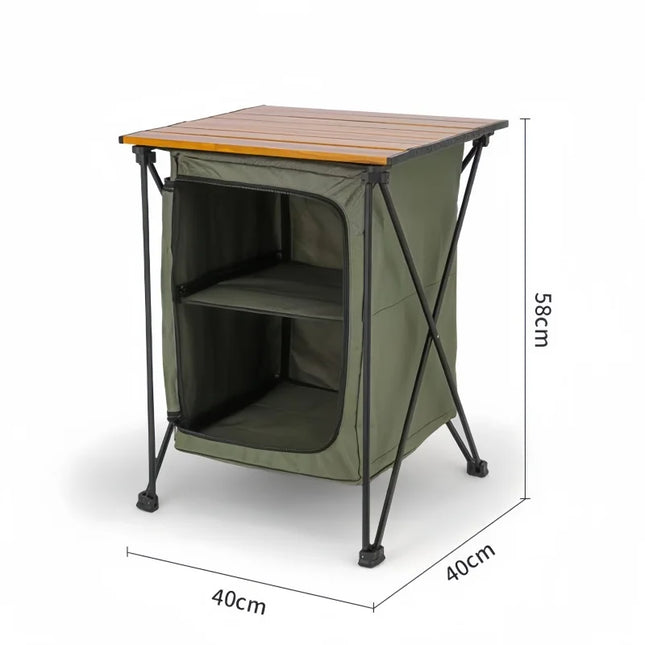 Outdoor Folding Table Portable Camping Picnic Lightweight Multi-functional Storage Rack Cooking Cabinet BBQ Hiking Equipment by zapcart