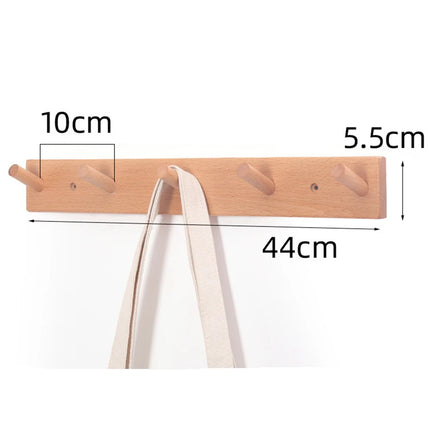 Wall Clothes Hooks Solid Wood Wall Hooks Towel Coat Clothe Racks Hook Shelf Living Room Wall Row Hook Rack Storage Key Holder by zapcart