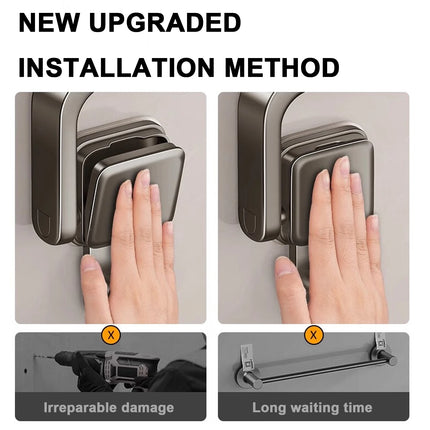 Ruithoe Suction Cup Folding Towel Rack No Drill Wall Mount Apartment 30 40 50 Cm by zapcart