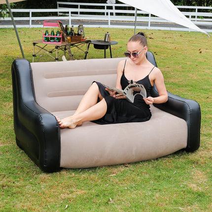 1PC Inflatable Sofa, Outdoor Air Couch for Camping, Double Size Inflatable Lounger, Air Mattress, Portable Sofa, Leisure Chair by zapcart