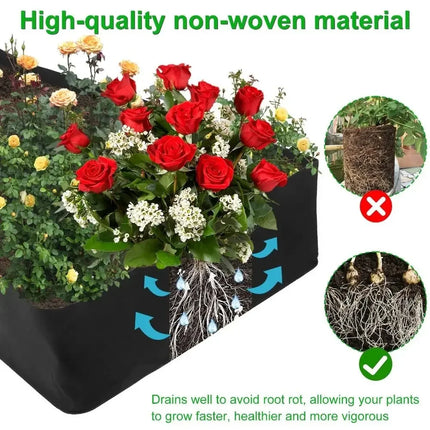 Garden Planting Bag Multi-gird Felt Growing Bag Rectangle Planting Nursery Pot Vegetable Tomato Potato Planting Container Plant by zapcart