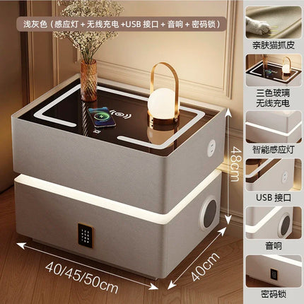 Floating LED Bedside Table Smart Nightstand with Wireless Charging Luxury Modern 2-Tier Storage Drawer Compact Bedroom Furniture by zapcart