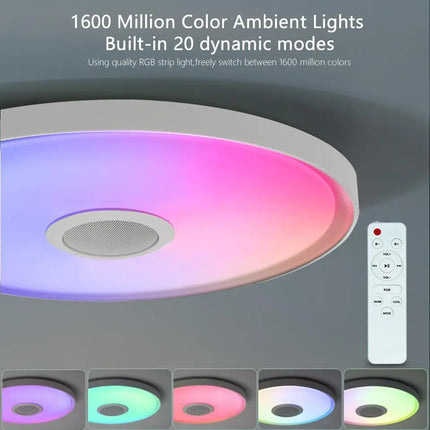 LED Music Ceiling Lights RGB+CW Dimming with Remote Control APP by zapcart