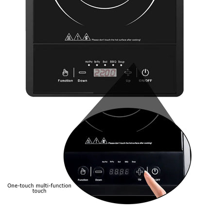 2200W Electric Induction Hob Portable Single Cooker Hot Plate Hobs Cooking Stove by zapcart