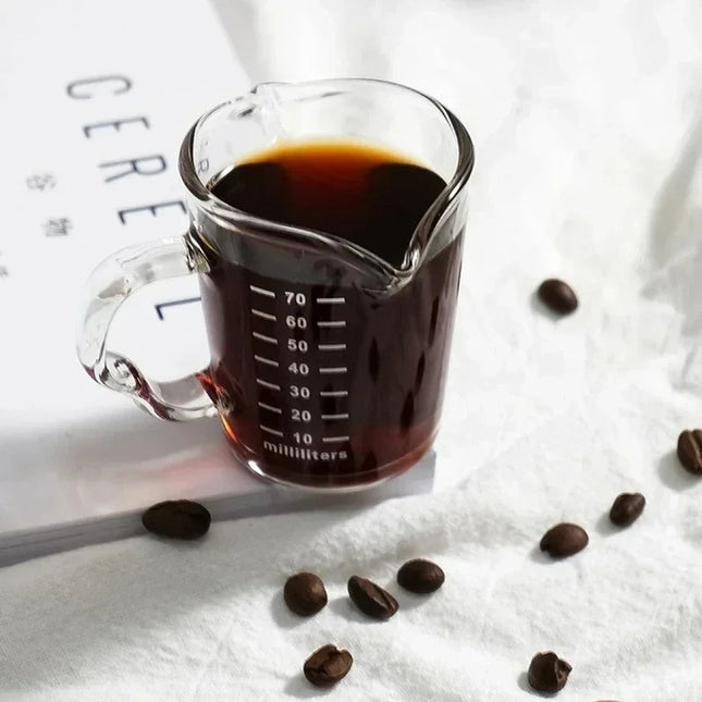70/150ML Measuring Glass Cup with Double-end Espresso Milk Latte Jug Coffee Measure Mug Kitchen Drinkware for Cafe Shop Home-use by zapcart