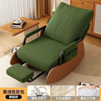 Rocking Chair Household Reclining And Sleeping Lazy Sofa Balcony Adult Leisure Living Room Single Lunch Break Adjustable Recline by zapcart