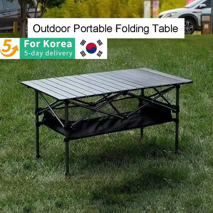 Outdoor Folding Long Table Portable Storage Universal Camping Space Saving Desk Easy To Install with Net Sturdy and Stable Table by zapcart