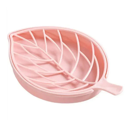 3 Colors Leaf Shape Soap Holder Non Slip Soap Box Toilet Shower Tray Draining Rack Bathroom Gadgets Soap Dish Tray Holder by zapcart