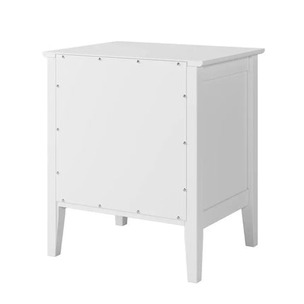 White Bedside Tables with 2 Drawers Wood Bedside Cabinet Nightstand Side End Table Modern for Bedroom 50x40x55.5cm by zapcart