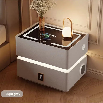 Floating LED Bedside Table Smart Nightstand with Wireless Charging Luxury Modern 2-Tier Storage Drawer Compact Bedroom Furniture by zapcart