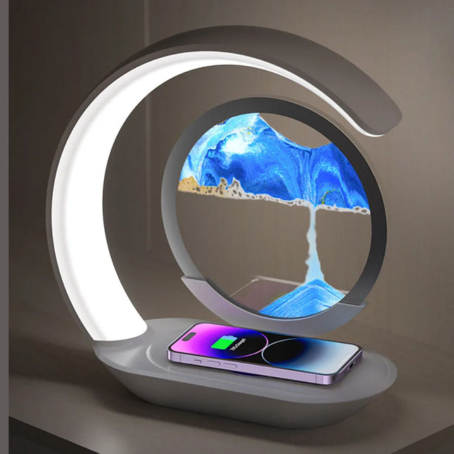 Icsatma Quicksand Table Lamp Wireless Charging Office 3D by zapcart