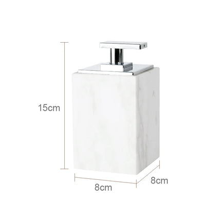 Volakos White Natural Marble Bathroom Set Soap Dispenser Soap Dish Toilet Brush Tissue Box Tray Bathroom Accessories by zapcart