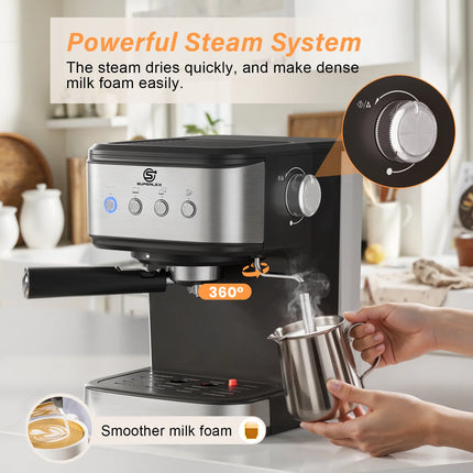 SUPERLEX Semi Automatic Italian Coffee Machine 1100W Pressure High-pressure Extraction and Milk Froth Two in One Coffee Machine by zapcart