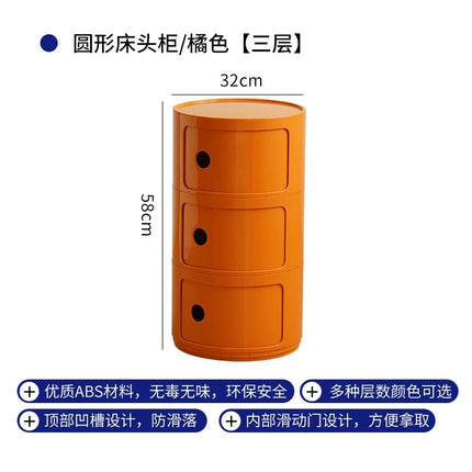 Plastic Bedroom Bedside Cabinets Nordic Round Simple Nightstands Creative Mini Small Night Stand Table De Chevet Home Furniture by zapcart
