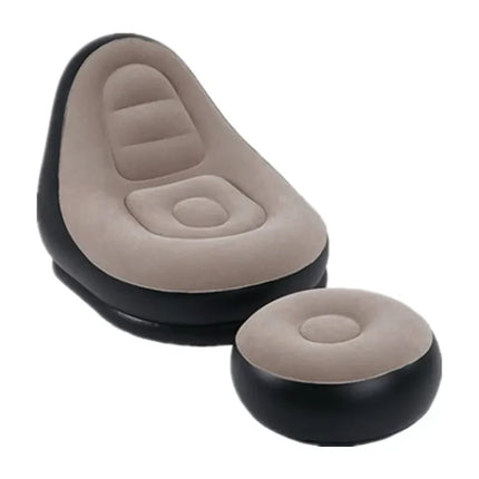 Garden Outdoor Household New Thickened Inflatable Lazy Sofa with Footstool Leisure Sofa Lounge Chair Portable Storage Air Chair by zapcart