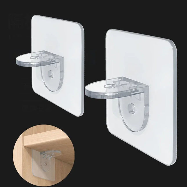 Shelf bracket adhesive nail self-adhesive wardrobe shelf bracket clip wall hanging bracket partition non punching strong bracket by zapcart