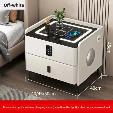 Smart Bedside Table with Combination Lock, Wireless Charging, and Multiple Functions Available; Suitable for Hotel Bedrooms. by zapcart