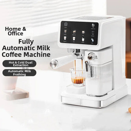 220V Touch Screen Coffee Machine for Home 20Bar Espresso Maker with Milk Frother Automatic Coffee Brewer Energy Saving by zapcart