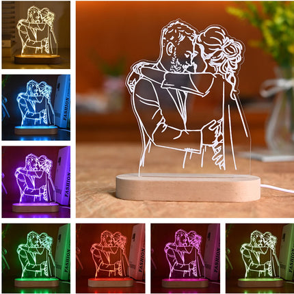 Personalized Photo Lamp Gift for 3D Night Light Custom Picture Text Wedding Day Anniversary Gift Valentine's Day Gift by zapcart