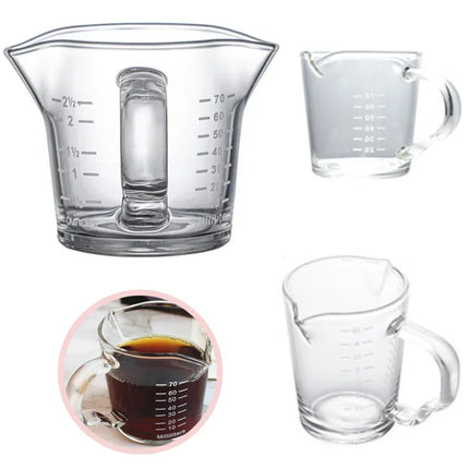 70/150ML Measuring Glass Cup with Double-end Espresso Milk Latte Jug Coffee Measure Mug Kitchen Drinkware for Cafe Shop Home-use by zapcart