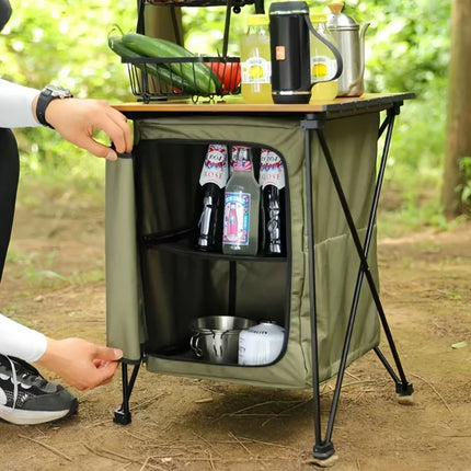 Outdoor Folding Table Portable Camping Picnic Lightweight Multi-functional Storage Rack Cooking Cabinet BBQ Hiking Equipment by zapcart