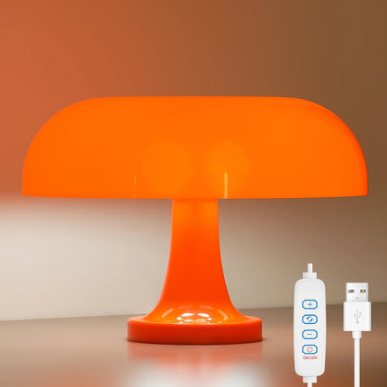 Classic Mushroom Table Lamp Modern Bauhaus Art Table Lamp Bedroom Bedside Lamp Danish Designer Orange Decorative Table Lamp by zapcart