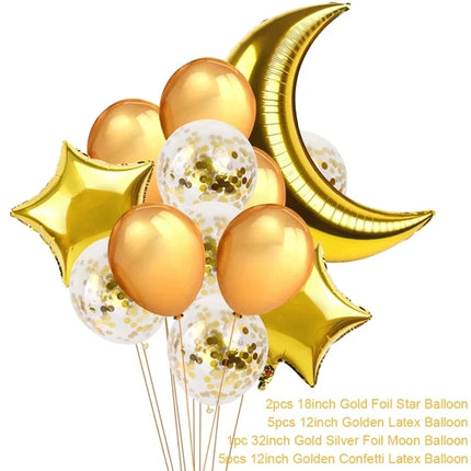 FENGRISECN Eid Mubarak Banner Plates Ramadan Tableware Kit by zapcart