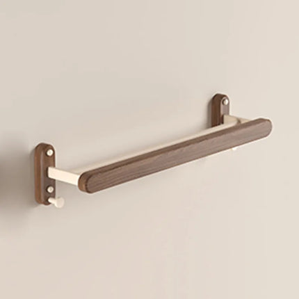 Walnut Cream Style White Towel Rack, No Punch Bathroom Shelf, Toilet, Wall Mounted, Washroom Storage, Bath Towel Holder by zapcart