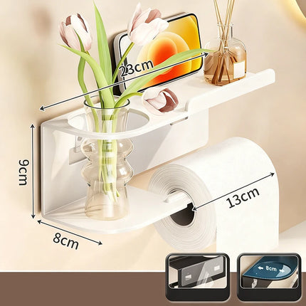 【S3y】1pc Toilet Paper Holder, Plastic Storage Rack, Kitchen Towel Holder, Seasoning Bottle, Bathroom Wall Roll Paper by zapcart