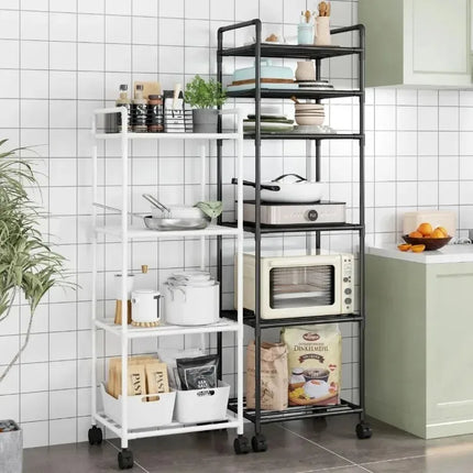 Kitchen multi-layer floor storage rack, household removable storage rack integrated wall rack by zapcart