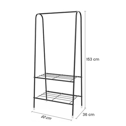 Carbon Steel Heavy Duty Clothes Rail, Multi-Functional Metal Garment Rack, Freestanding H type Storage Organizer, 60*36*153cm by zapcart