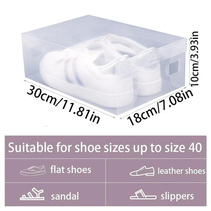 12 Pack Transparent Stackable Shoe Boxes – Plastic Dustproof Shoe Storage by zapcart