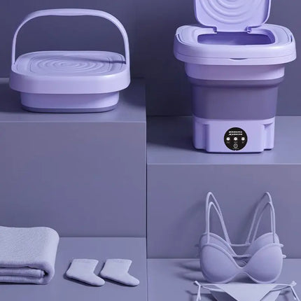 8L Foldable Mini Washing Machine Portable Socks Underwear Panties Retractable Home Washing Machine 3 Models With Spinning Dry by zapcart