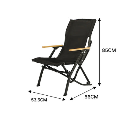 Outdoor Folding Chair Portable Relaxing Aluminum Alloy Backrest Wooden Arm Fishing Beach Travel Garden Patio Camping Chair by zapcart