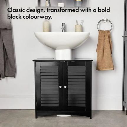 Under Sink Bathroom Cabinet Black Under Sink Storage for Bathroom Freestanding Under Basin Cabinet with 2 Internal Shelves amp by zapcart