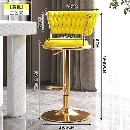 Bar Chair Nordic Tall Counter Furniture Gold Velvet Back Luxury Kitchen Leather Modern High Stool Bar Chairs كراسي بار Stool by zapcart