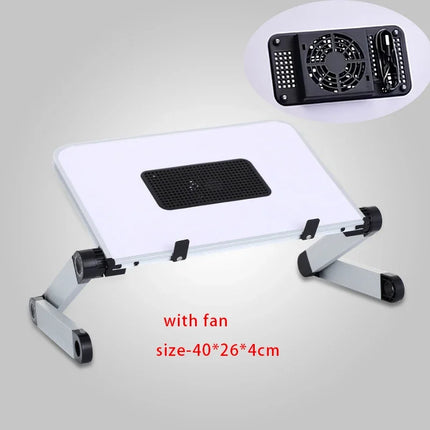 Adjustable Folding Laptop Desk Portable for Bed Table Notebook Cooler Fan Stand Multifunctional Computer Table Lap Office Desk by zapcart