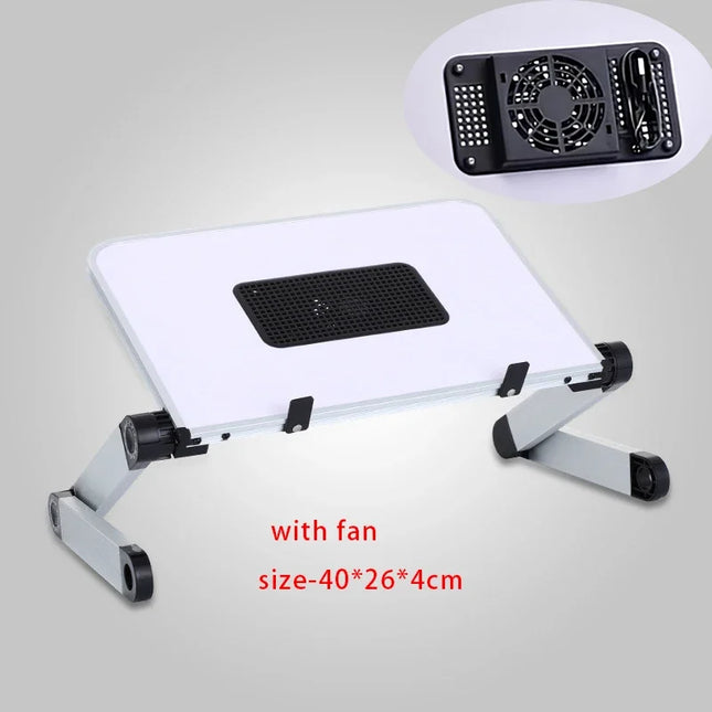 Adjustable Folding Laptop Desk Portable for Bed Table Notebook Cooler Fan Stand Multifunctional Computer Table Lap Office Desk by zapcart