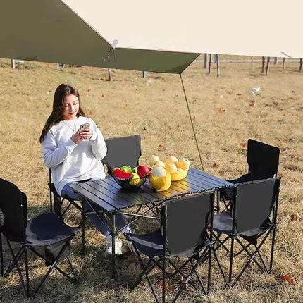 Outdoor Folding Long Table Portable Storage Universal Camping Space Saving Desk Easy To Install with Net Sturdy and Stable Table by zapcart
