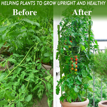 90cm Adjustable Tomato Cage 36 inches Plant Support Cages Cucumber Trellis for Climbing Plants 4 Adjustable Rings and Plant Clip by zapcart