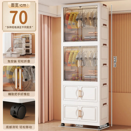 Children's Wardrobe Storage Cabinet Living Room Foldableable Bedroom Container Bins Large Capacity Baby Wardrobe Multi-Function by zapcart